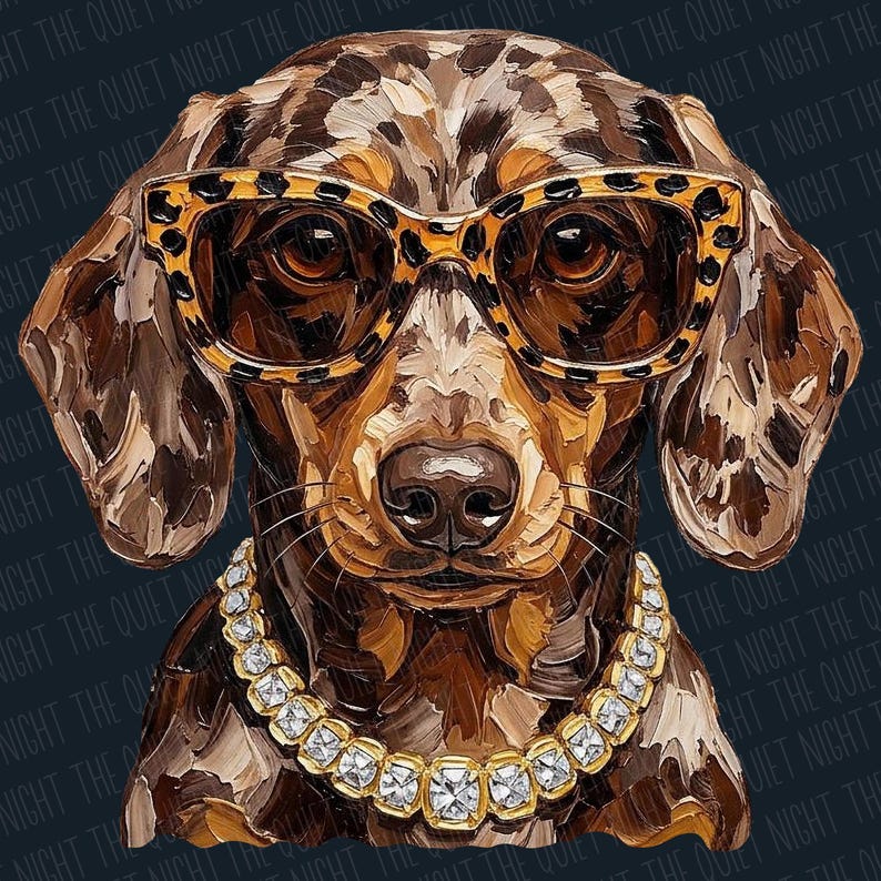 Glam Dachshund PNG | Bling Design | Everyday Designs | Boujee Png | Leopard Print Png | Animal Print Graphic | Cute Dog | Funny Wiener Dog image 12
