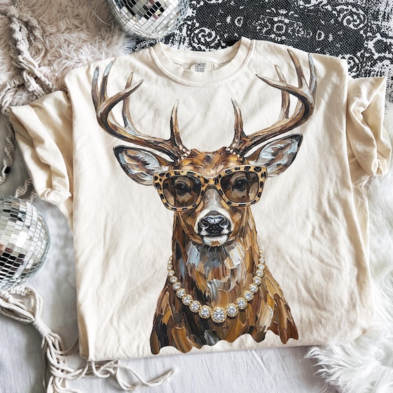 Glam Whitetail Deer PNG | Bling Design | Everyday Designs | Boujee Png | Leopard Print Png | Preppy Animal Print Graphic | Hunting Season