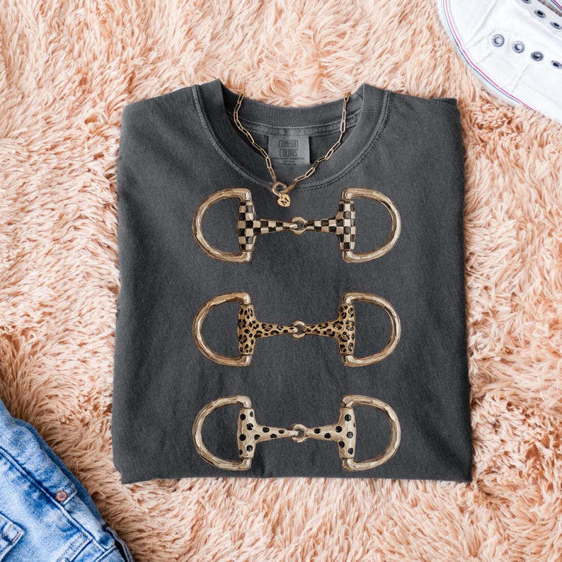 Penseldrag med hästbett PNG | Rutig PNG | Leopardmönster PNG | Prickar PNG | Cowboygrafik | Westerngrafik | Cowgirldesign bild 7
