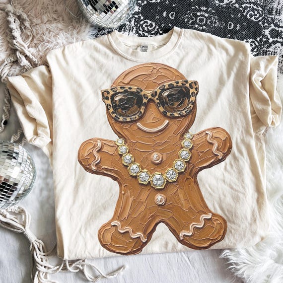 Glam Gingerbread Man PNG | Bling Design | Everyday Designs | Boujee Png | Leopard Print Png | Animal Print Graphic | Cute Christmas PNG