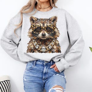 Glam Tvättbjörn PNG | Vardagsdesigner | Boujee Png | Leopardmönster Png | Opossumdesign | Preppy Vild Flicka Png | Söt Tvättbjörn | Skräppanda bild 5