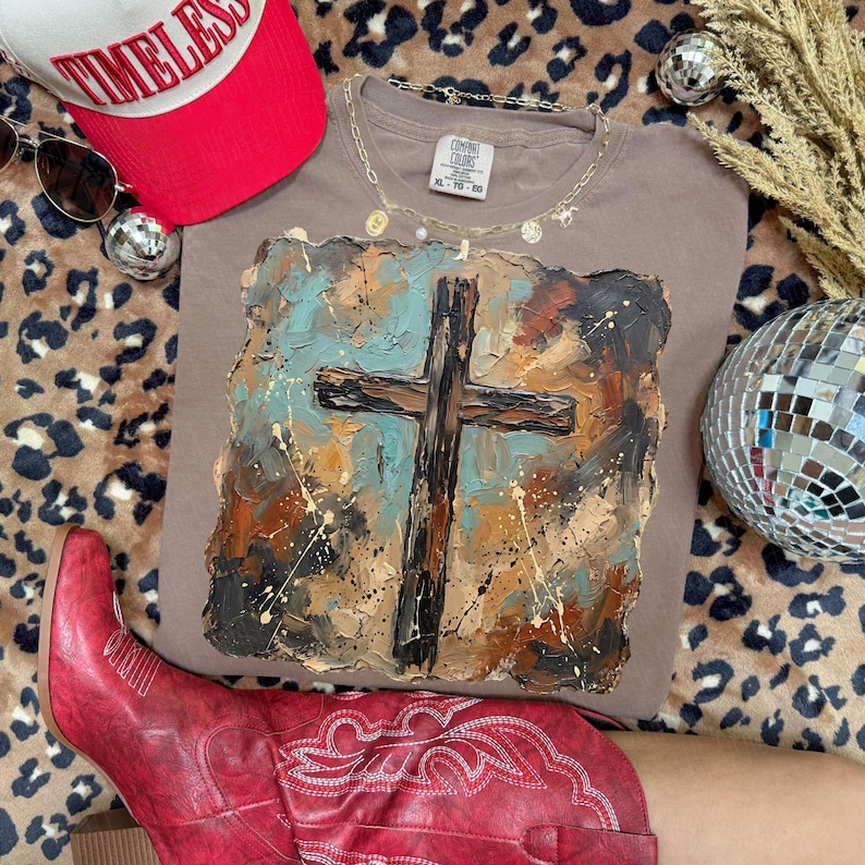 Penseldragskors PNG | Western Cowboy PNG | Cowboygrafik | Western Faith PNG | Kyrkskjorta PNG | Jesus Sublimering | Penseldrag PNG bild 10