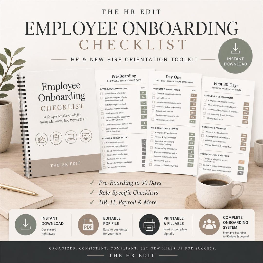 Employee Onboarding Checklist | HR New Hire Orientation Toolkit ...