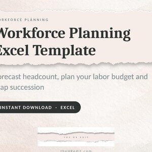 Plantilla de Excel para la planificación de la fuerza laboral / Kit de herramientas para la previsión de personal, presupuesto y planificación de la sucesión en RR. HH. / Descarga instantánea