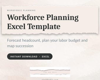 Excel-Vorlage für die Personalplanung | Toolkit für Personalplanung, Budgetierung und Nachfolgeplanung | Sofort-Download