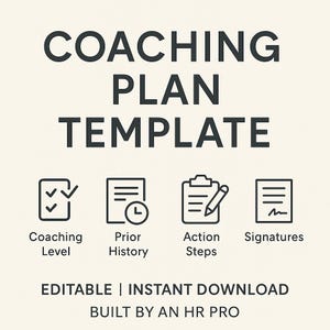 Coaching Plan Template | HR Disciplinary Form and Performance Plan | Editable Employee Warning Documentation Tool