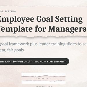 Plantilla para la definición de objetivos de los empleados para gerentes / Marco de definición de objetivos + Diapositivas de capacitación para líderes / Word editable + PowerPoint