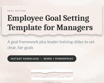 Employee Goal Setting Template for Managers | Goal Setting Framework + Leader Training Slides | Editable Word + PowerPoint