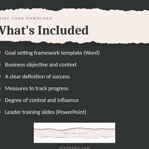 Employee Goal Setting Template for Managers | Goal Setting Framework + Leader Training Slides | Editable Word + PowerPoint image 2