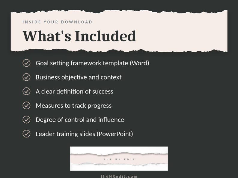 Employee Goal Setting Template for Managers | Goal Setting Framework + Leader Training Slides | Editable Word + PowerPoint image 2