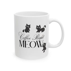 Whimsical Cat Lover&#39;s Ceramic Mug, Cute Cat Coffee Cup, Cat-Themed Gift, Animal Lover&#39;s Mug, Unique Tea Mug