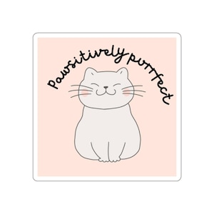 Pawsitively Purrfect Cat Stickers, Cute Pet Lover Gifts, Cat Lover Decor, Laptop and Water Bottle Accents, Adorable Cat Art