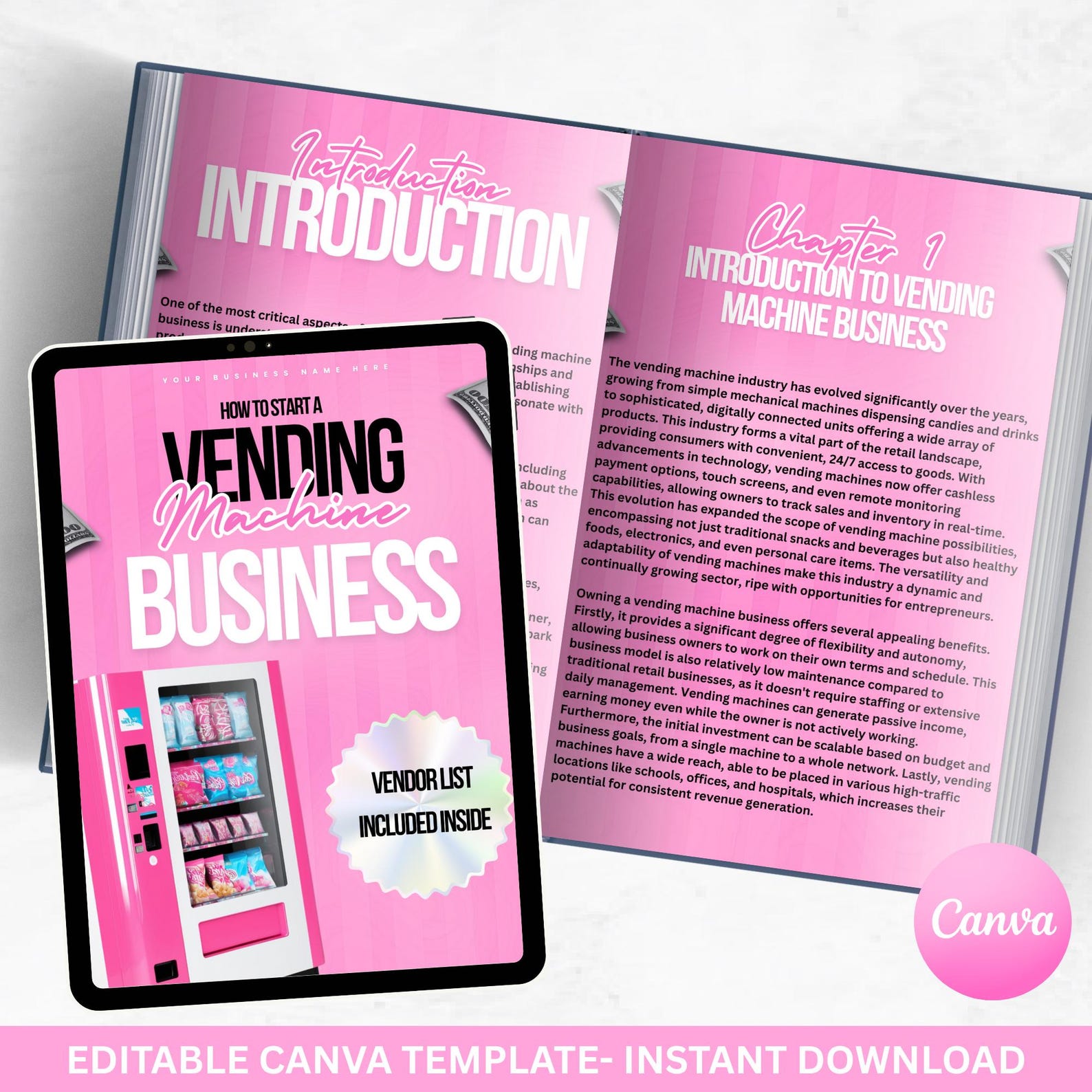 Vending Machine Ebook, PLR Template, Vending Guide, Editable Ebook ...