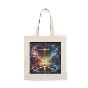 Cosmic Spirit Tote Bag - Reusable, Boho, Astrology Gift, Eco-Friendly Shopping Sac, Mystical Design