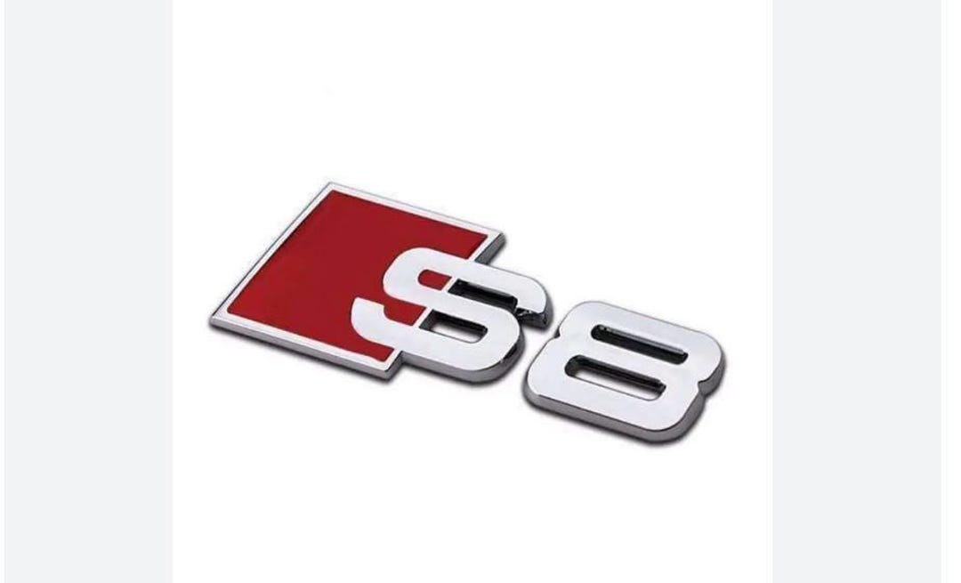C8 Rear Badging Chrome 3D Rear Trunk Emblem Badge for Audi S8 | Shiny Silver S8 Rear ...