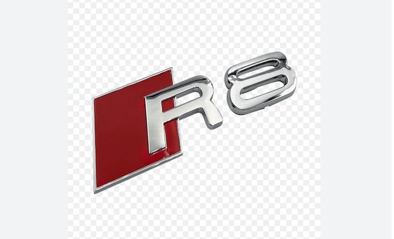 Audi R8 Lettering Chrome 3D R8 Rear Trunk Emblem Badge for Audi R8 Coupe & Spyder OEM ...