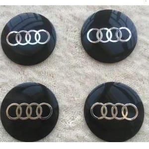 Set of 4 Black 56MM Wheel Center Stickers for Audi – Durable, High Quality Car Rim Decals, Perfect Fit for Audi Wheels, Easy to Apply