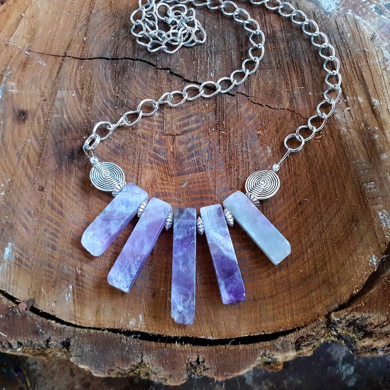 Amethyst Statement Necklace Etsy