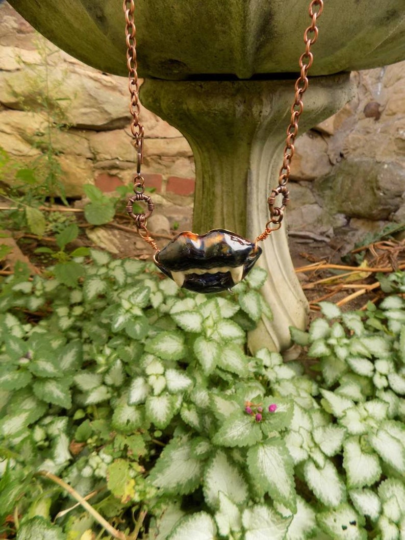 Ceramic Vampire Fangs Statement Necklace