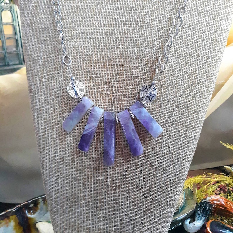 Amethyst Statement Necklace Etsy