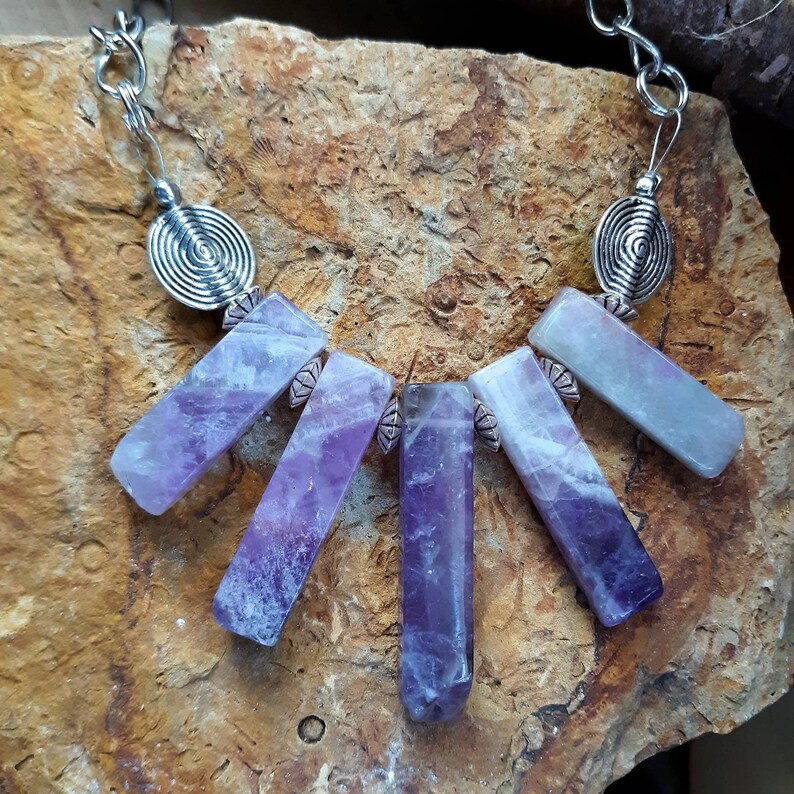 Amethyst Statement Necklace Etsy