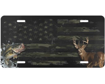 Hunting Game-Camo | Fishing Hunting License Plate