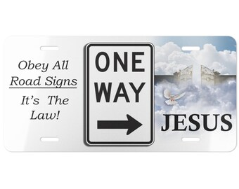 One Way - Jezus gepersonaliseerde kentekenplaat | Religieuze christelijke kentekenplaat