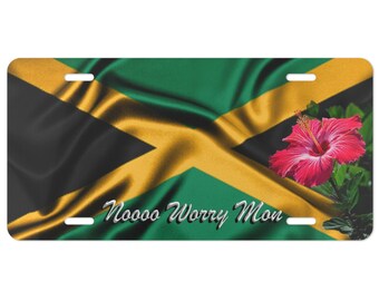 Jamaican-Themed License Plate, Custom Vanity Plate for Car, Personalized Car Tag, Reggae Car Accessories, Unique Car Decor, Rasta License