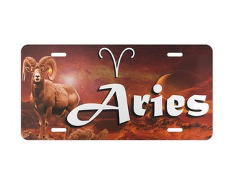 Placa personalizada de Áries, acessórios para carro do zodíaco