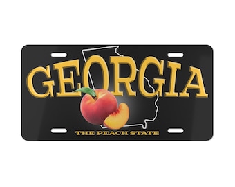 Georgia Peach Custom License Plate, Car Accessories, Car Decor, Custom Car Tag