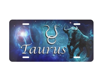 Taurus Vanity Plate, Car Decor for Taurus Fans, Astrology Gifts, Zodiac Sign Plate, Personalized Car Accessories