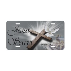 Jesus Saves Christian Vanity Plate, Religious Vanity License Plate, Spiritual License Plate