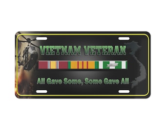 Placa de licença em homenagem a veteranos do Vietnã, presente P para veteranos, orgulho militar