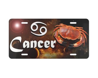 Placa personalizada com o signo de Câncer, acessórios para carro com o signo do zodíaco