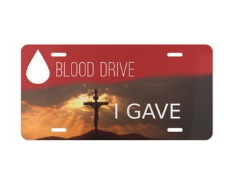Placa personalizada para doação de sangue