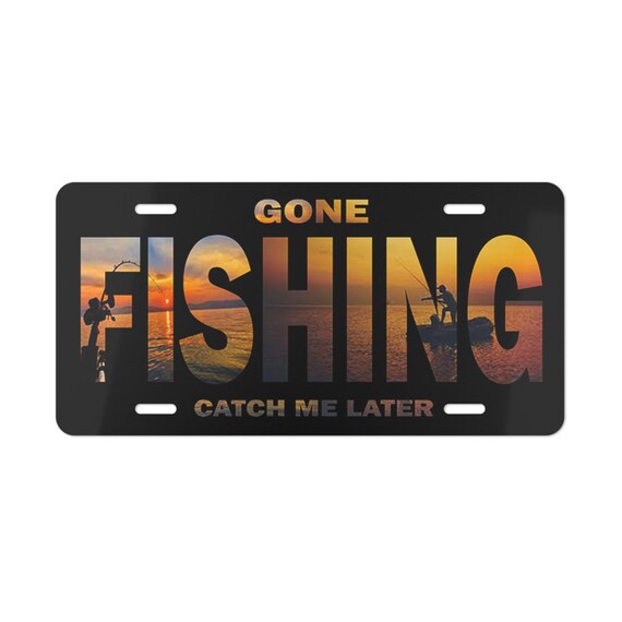 Gone Fishing License Plate Cover Gone Fishing Vanity Plate Personalized Car Tag, Custom License Plate  New Zealand