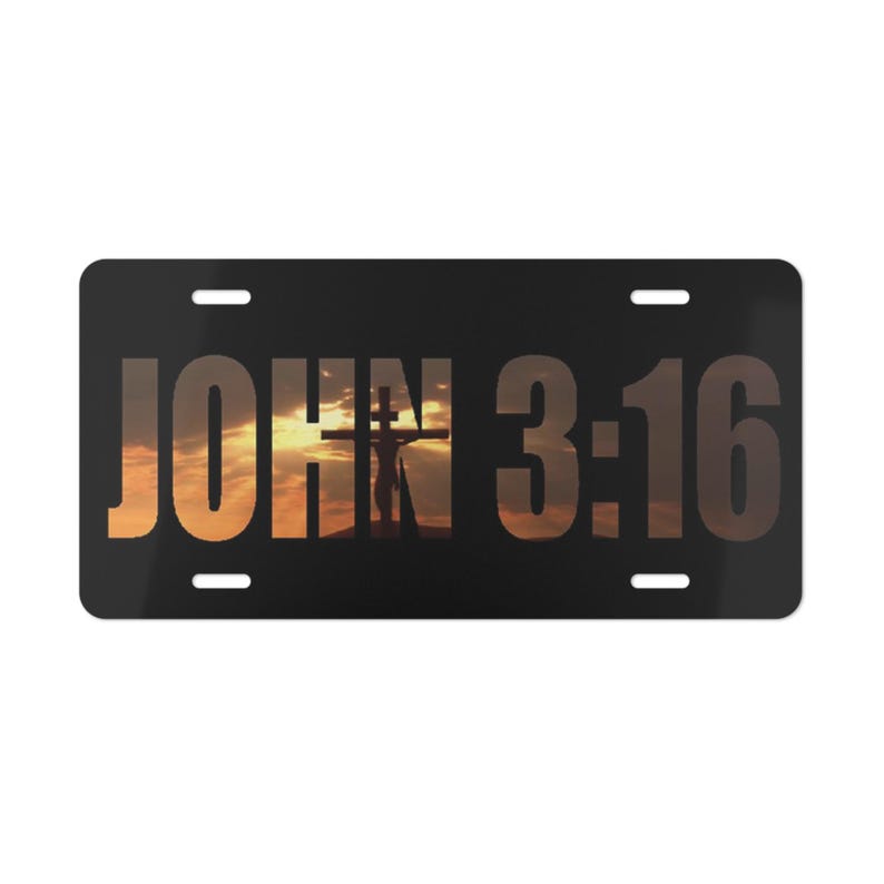 Jean 3:16 - Plaque d'immatriculation inspirante, plaque d'immatriculation spirituelle image 1