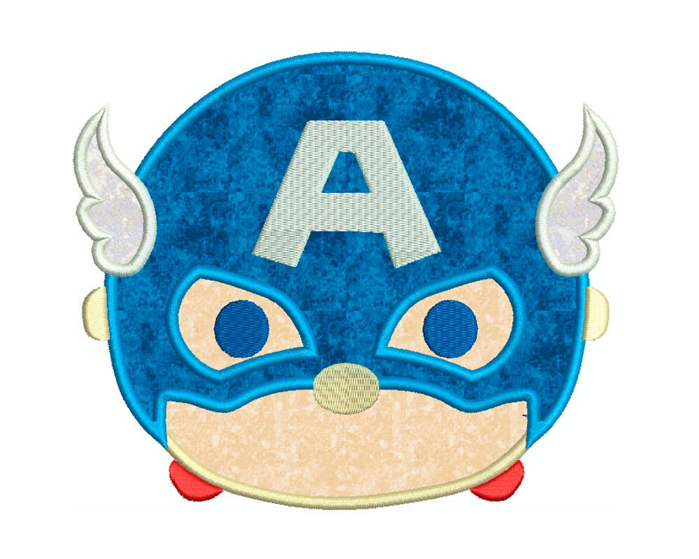 TSUM TSUM Captain America Superhero Machine Applique | Etsy