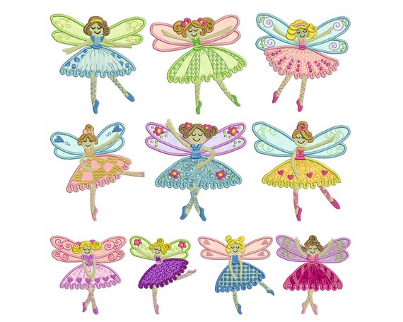 Fairy machine applique embroidery instant digital download Fairy machine applique embroidery instant digital download