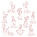 GEISHA 2 REDWORK - Machine Embroidery - Instant Digital Download
