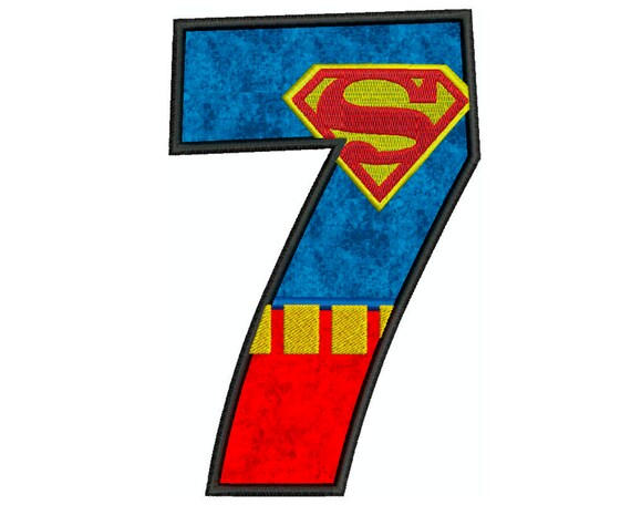 SUPERMAN n º 7 cumpleaños camiseta bolso máquina bordado | Etsy