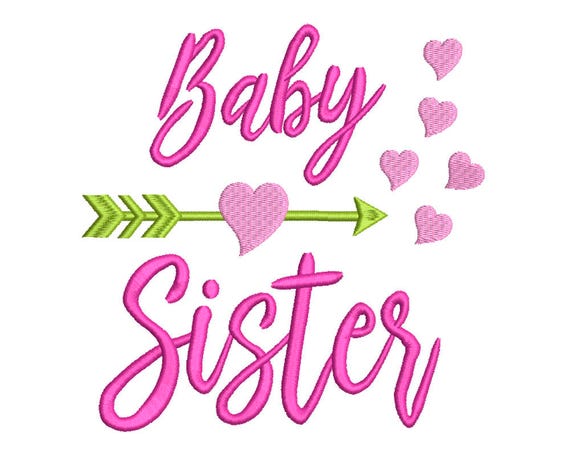 Baby Sister Child Quote Saying Words Machine Embroidery Etsy