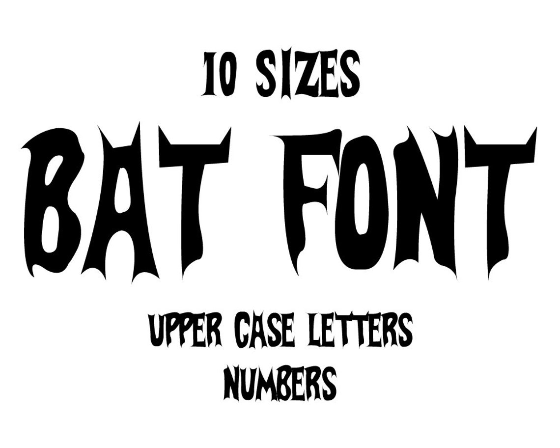 Batman Font Bat Letters. Numbers Machine Filled Embroidery | Etsy