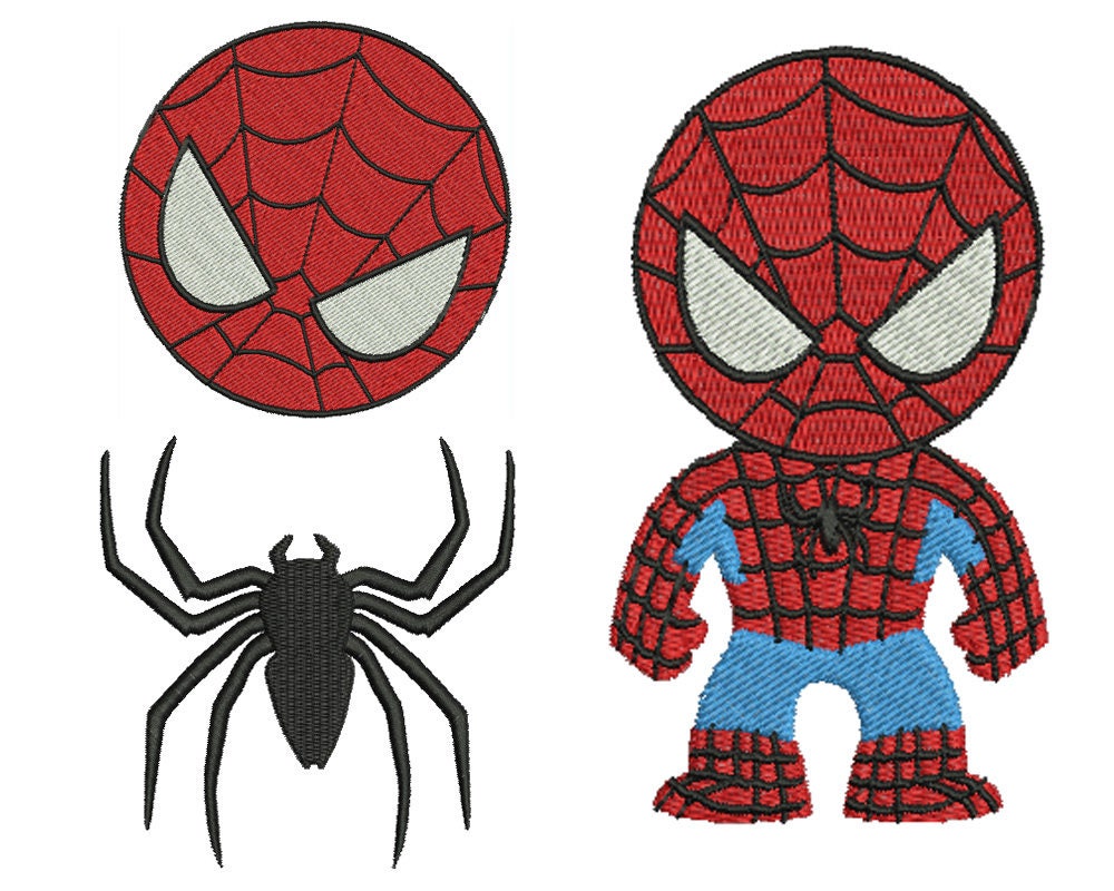 SPIDERMAN 1 Machine Filled Embroidery 3 Patterns in 2 Etsy