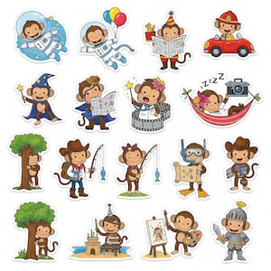 Pegatinas de animales adorables para niños (más de 250) para planificador, diario, portátil y botella de agua. Paquete de vinilos kawaii. Impermeables y extraíbles.