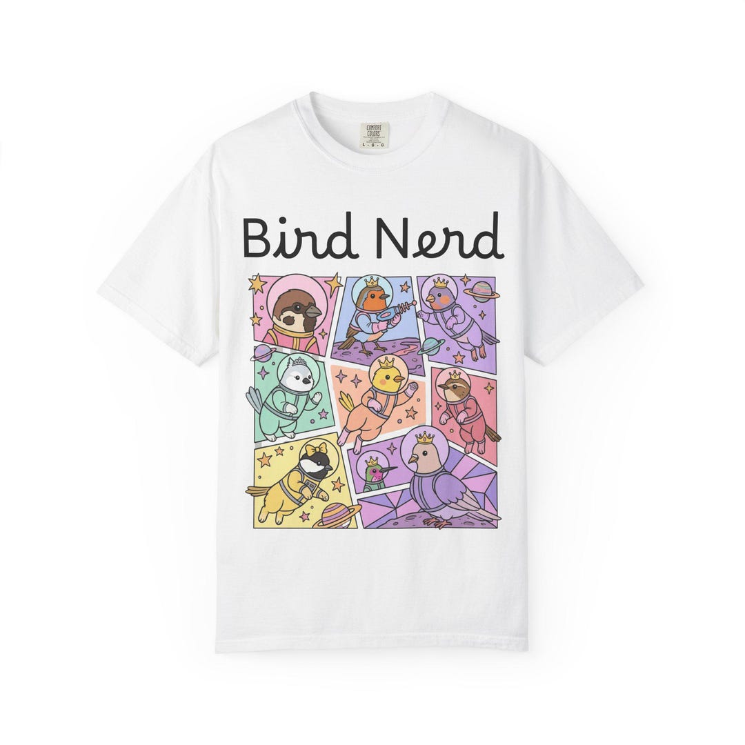 Bird Nerd T-shirt | Cute Colorful Pet Birds Illustration - Etsy