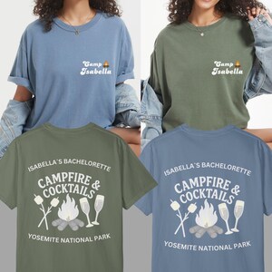 Custom Camp Bachelorette Shirts, Summer Camp Theme Party Sweatshirt, Bride Camping Shirt, Happy Camper T-Shirt, Camping Bridesmaid Gift