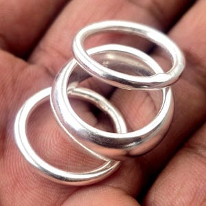 Sterling Silver Band Ring, Dome Ring, Wide Band Ring, Silver Stacking Ring, 3 Set Dome Ring, Chunky Silver Ring, Designer Unique Style Ring