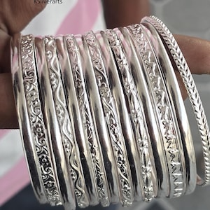 925 Sterling Silver Bangles Amazing 14 Designer Beautiful Bangles Stacking Bangle gorgeous Bangles Handmade Bangles for Gift on Christmas