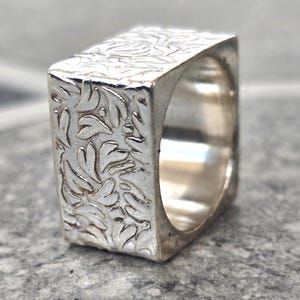 925 Sterling Silver Cube Ring, Asymmetrical Ring, Big Silver Ring, Statement Ring, Square Ring, Geometric Ring, Unusual Chunky Ring Jewelry1